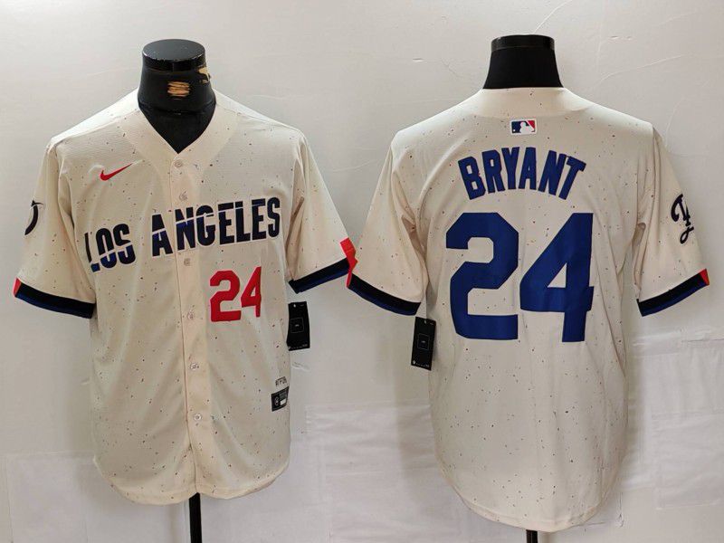 Men Los Angeles Dodgers #24 Bryant Cream Fashion Nike Game MLB Jersey style 6291